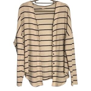 Heart Hips Cream and Black Striped Cardigan
